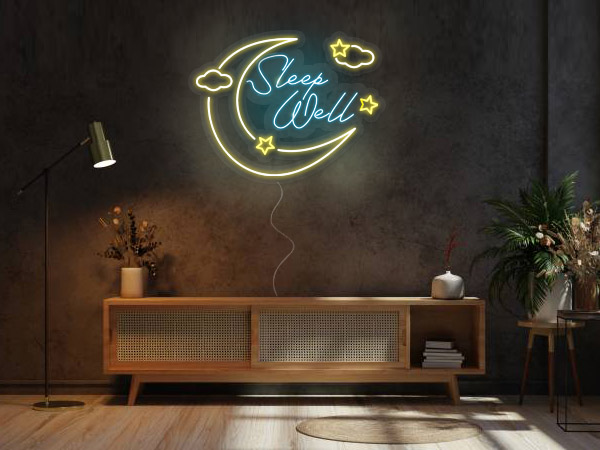 Neon sign in a stylish room